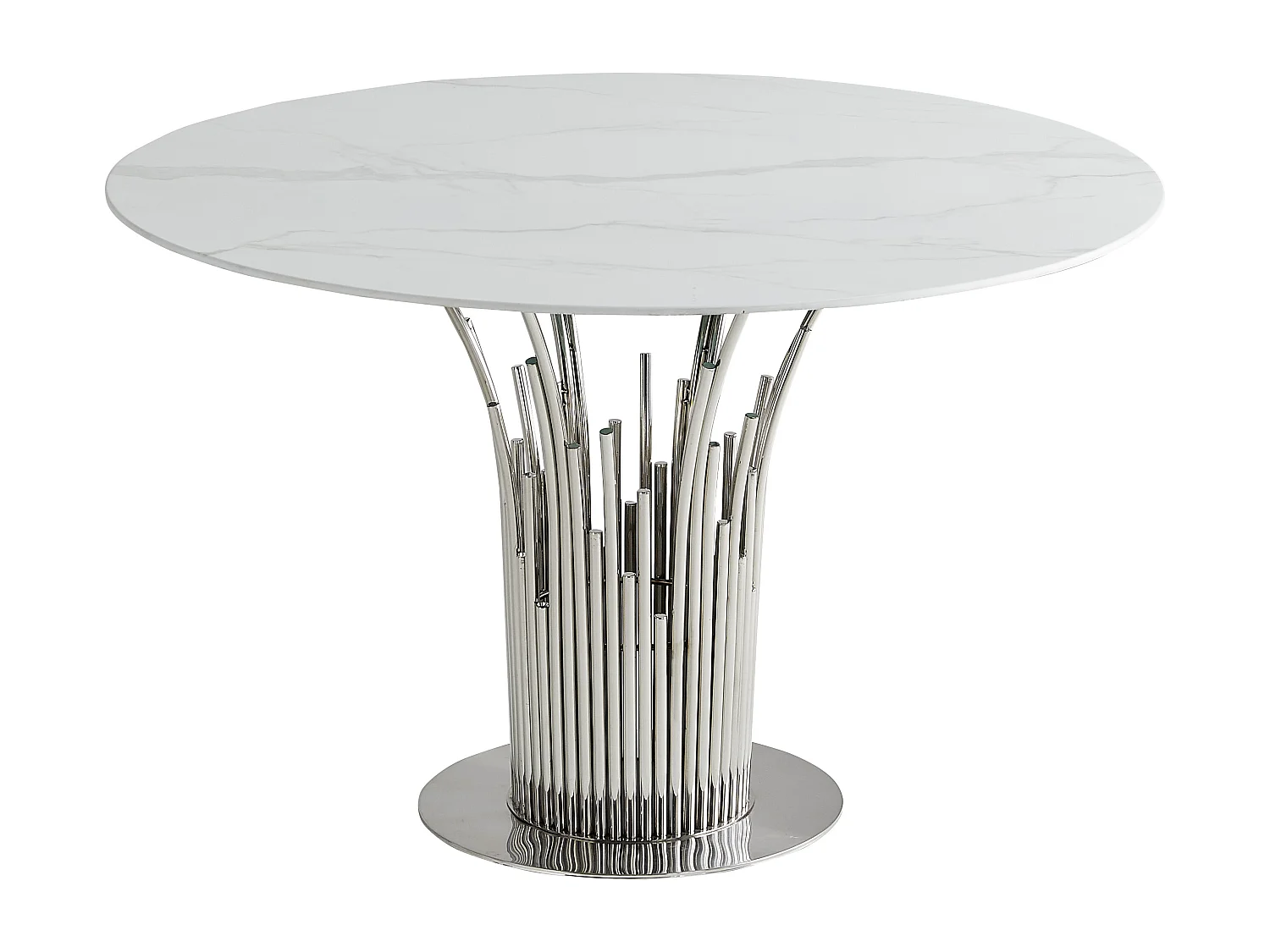 Table à manger ronde FLUTE Chrome