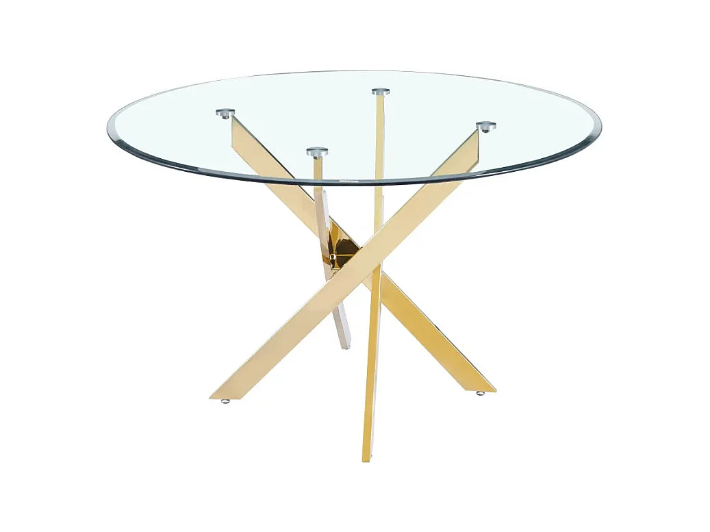 Table a manger ronde JESSICA Gold XXL 120 cm 4 couverts