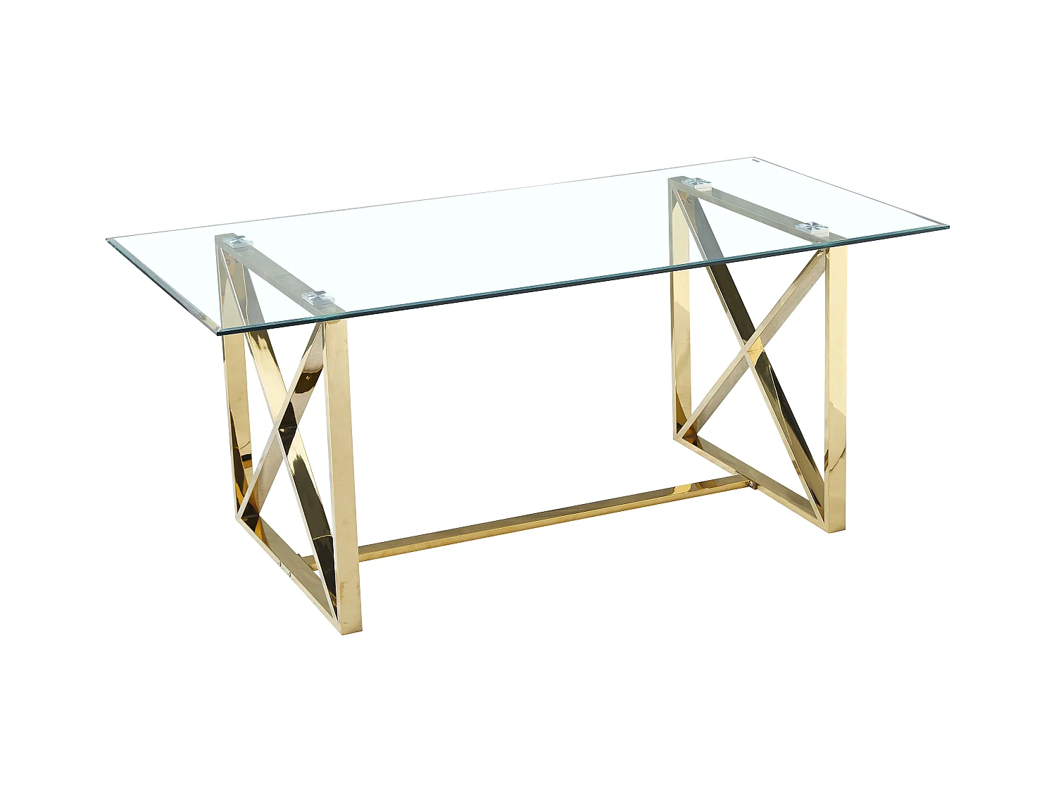 Table à manger KENSY 6 à 8 personnes verre transparent 180x90 cm