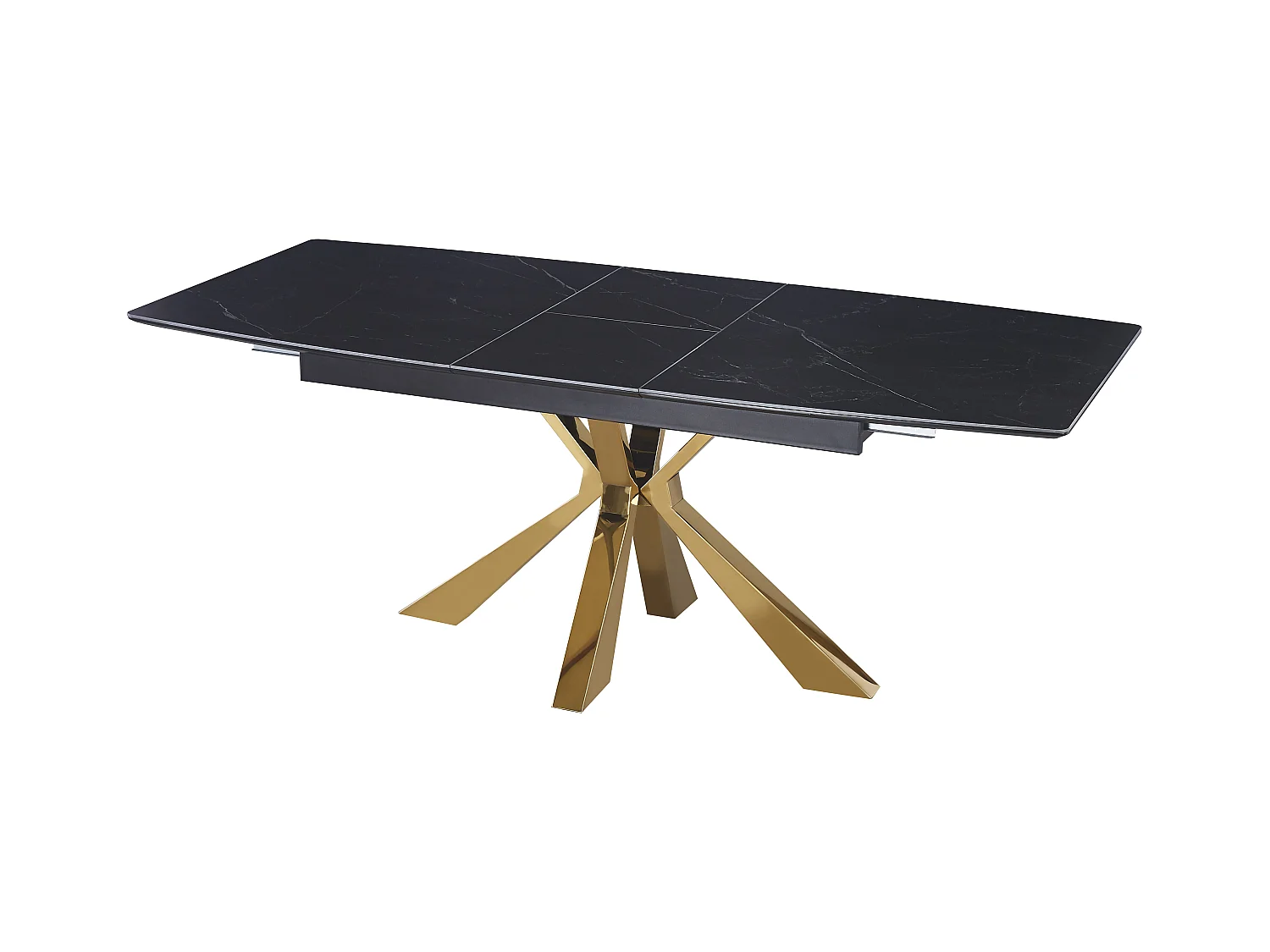 Table extensible BIANCA Gold plateau Céramique