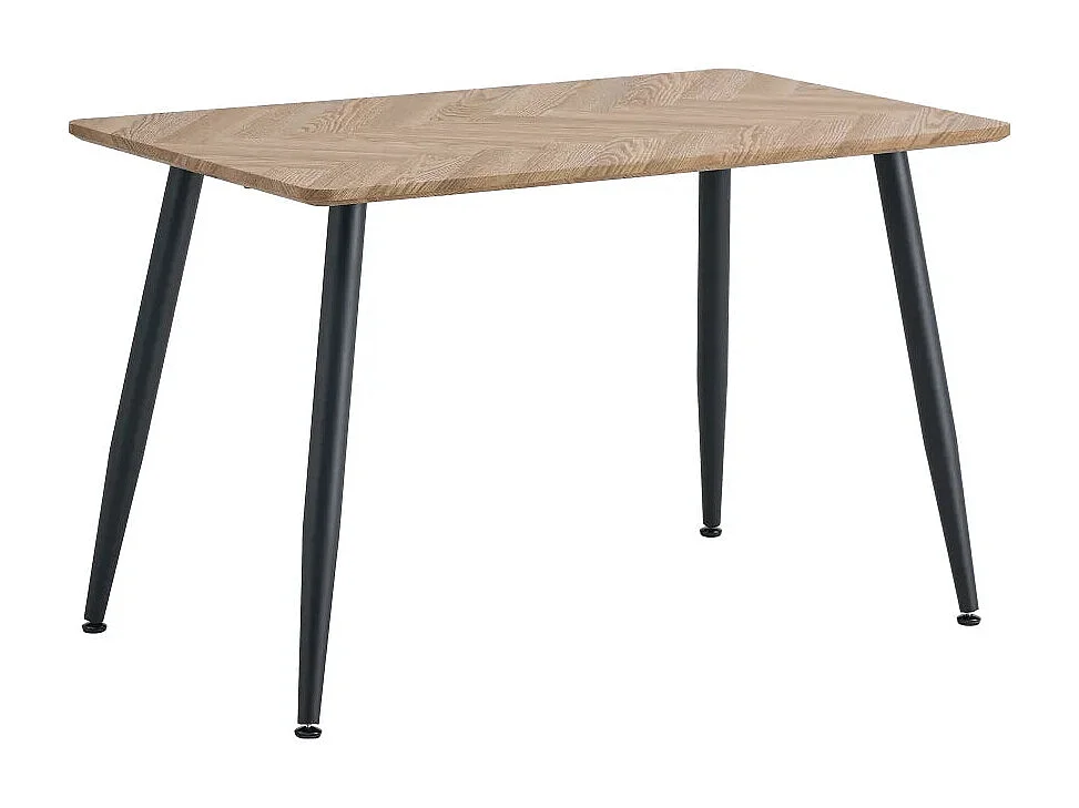 Table à manger style industriel en bois AMMO métal noir - Chêne