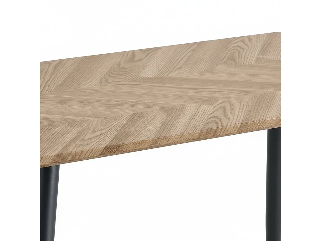 Table à Manger Industrielle Bois Effet Chêne & Métal Noir – 120×70 cm – AMMO