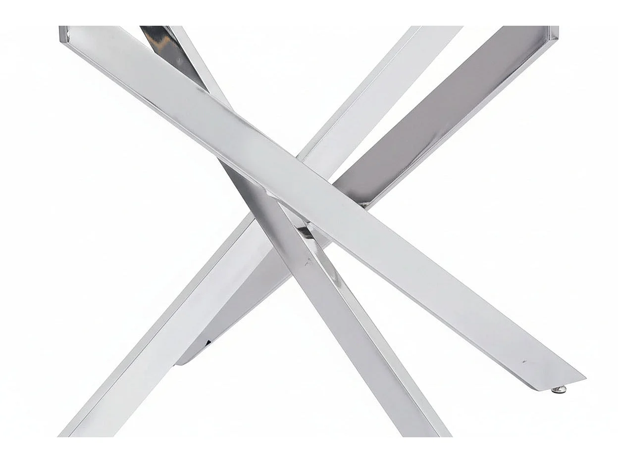 Table repas verre trempé transparent chrome 180x90x75 cm JESSICA XXL