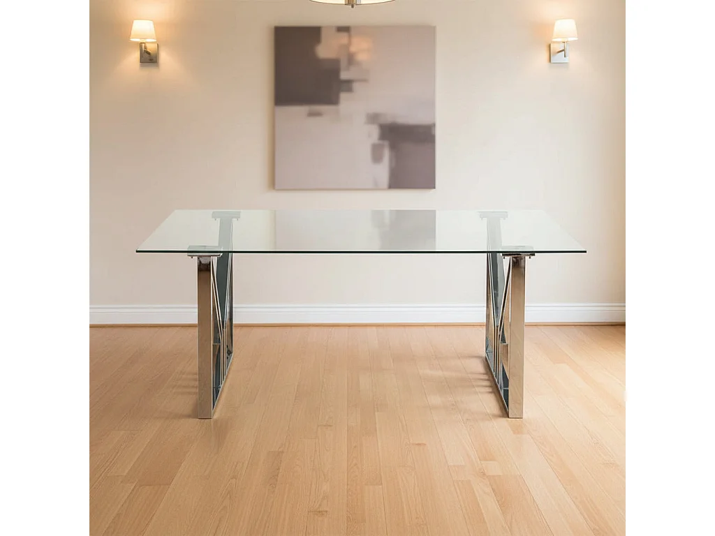 Table à manger IGREC Chrome transparent