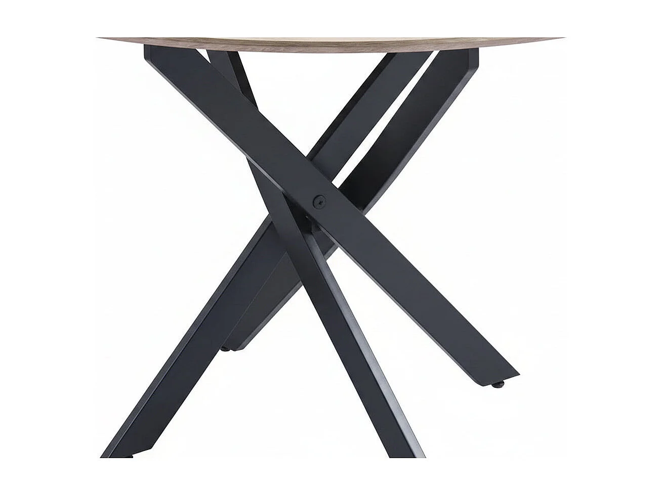 Table à manger JESSICA en bois CHENE pieds métal noir 100 cm