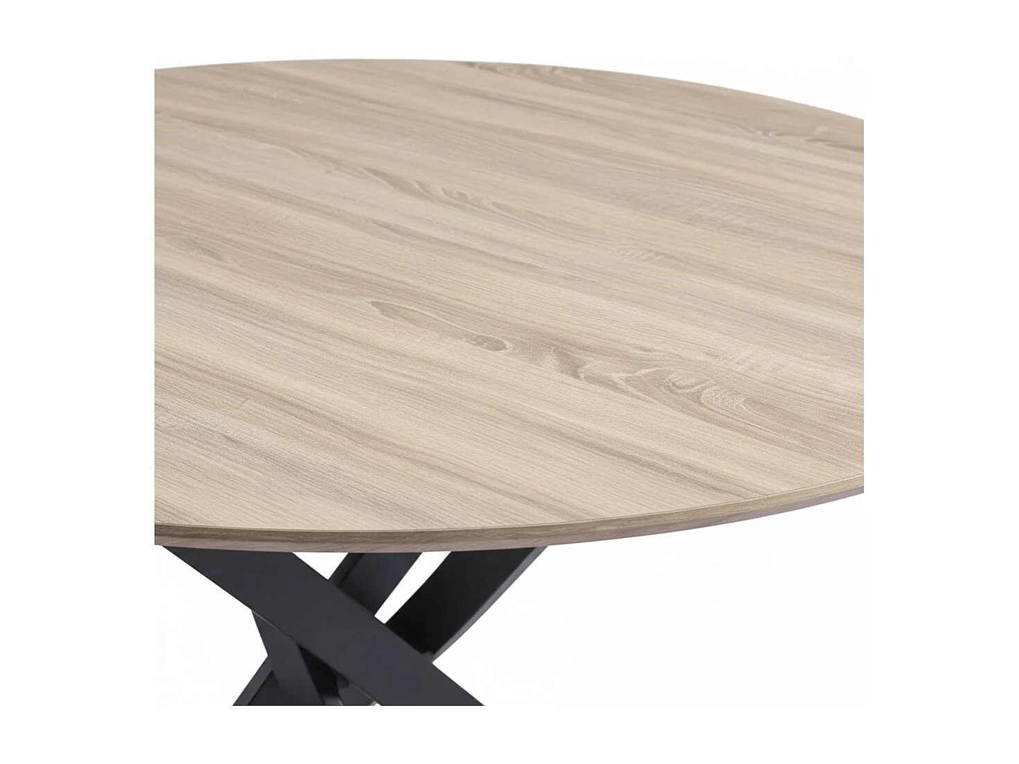 Table à manger JESSICA en bois CHENE pieds métal noir 100 cm