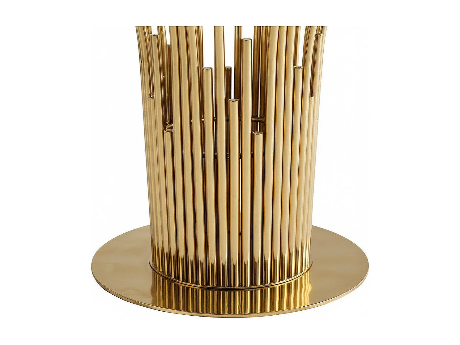 Table à Manger Ronde Gold Verre Trempé Marbré Noir – 120 cm – FLUTE