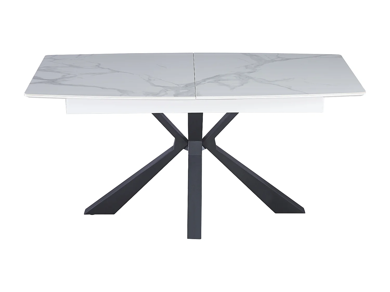 Table extensible BIANCA métal noir plateau Céramique BLANC