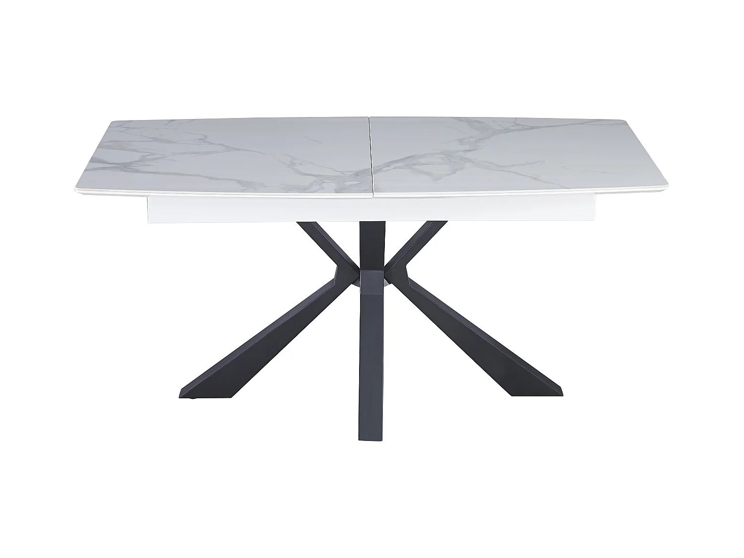 Table extensible BIANCA métal noir plateau Céramique