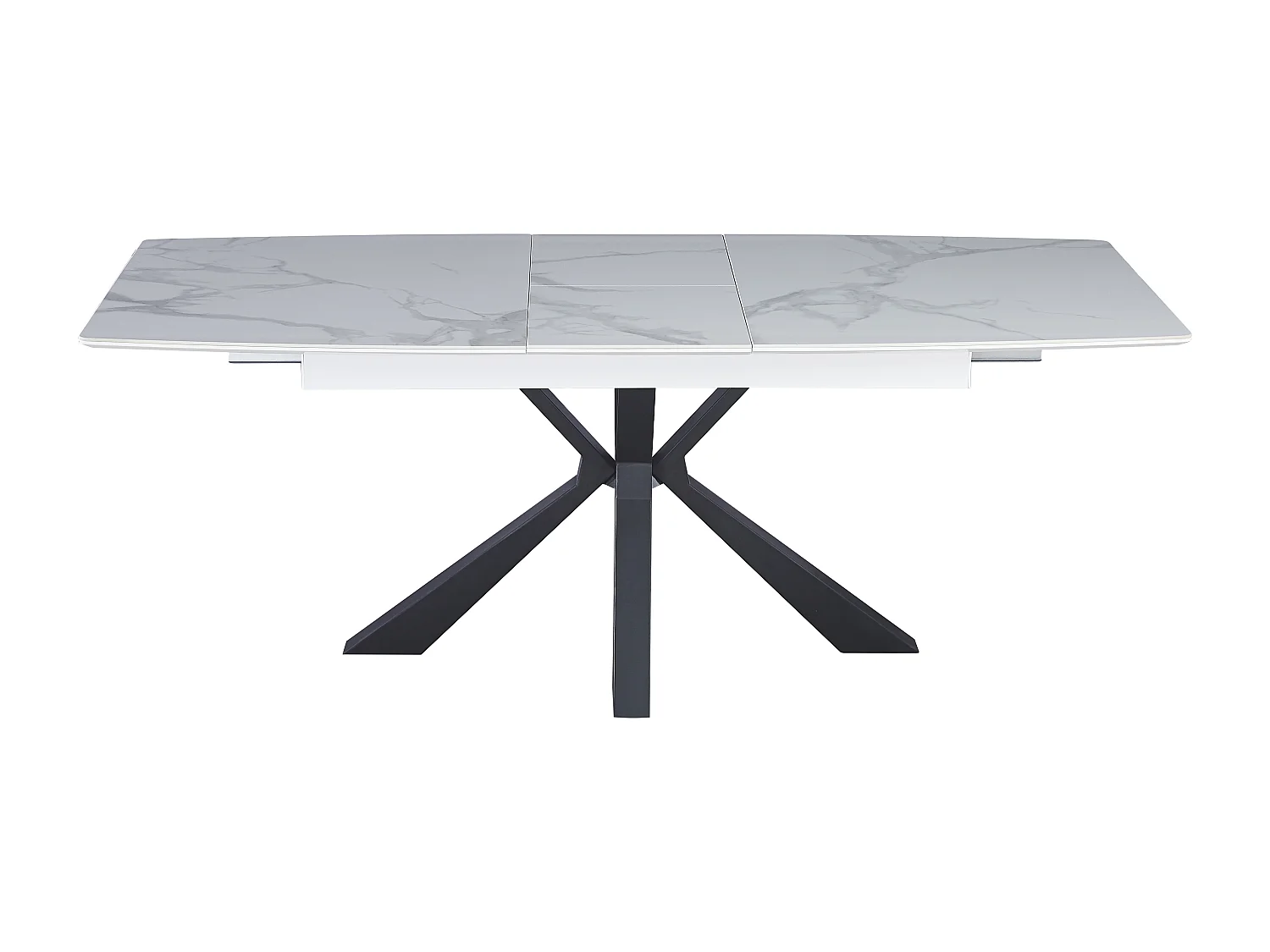 Table extensible BIANCA métal noir plateau Céramique BLANC