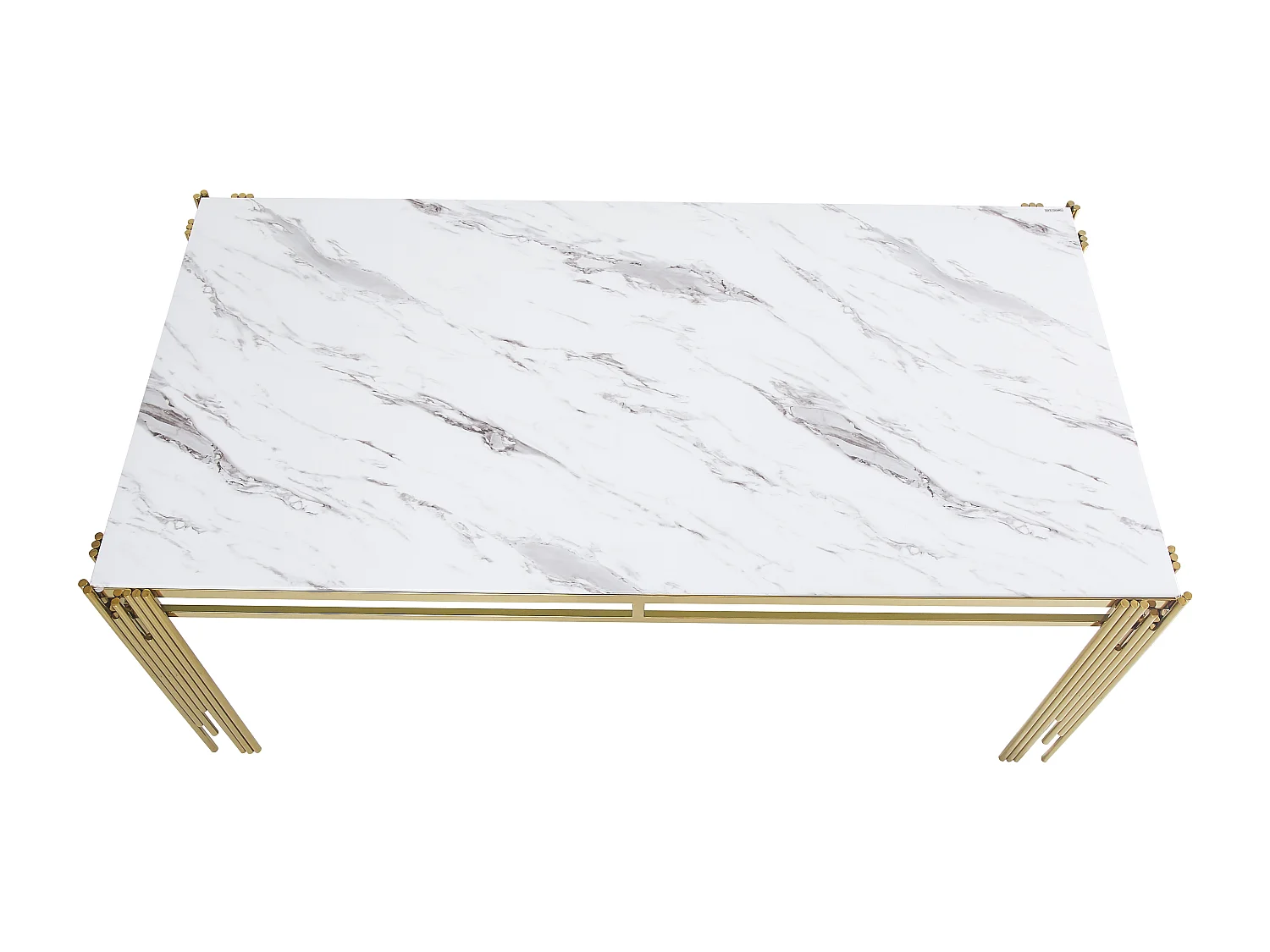 Table à manger FLUTE Gold Plateau en verre