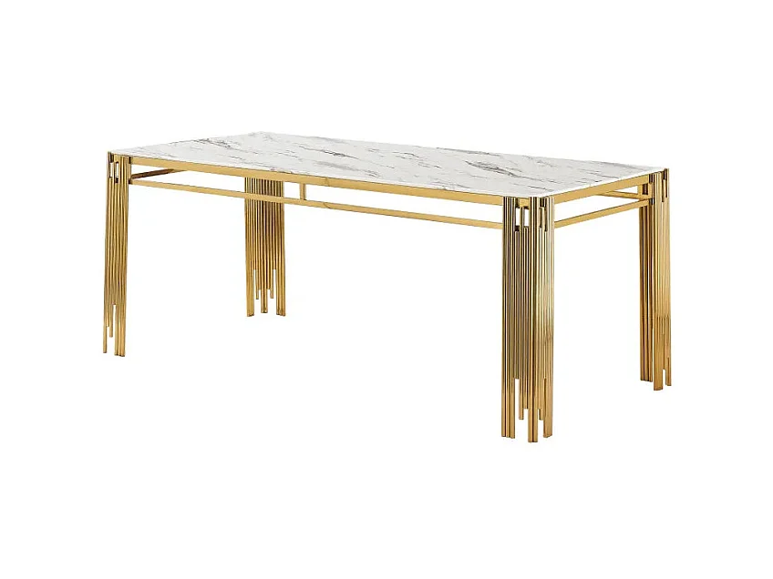 Table à manger FLUTE Gold Plateau en verre