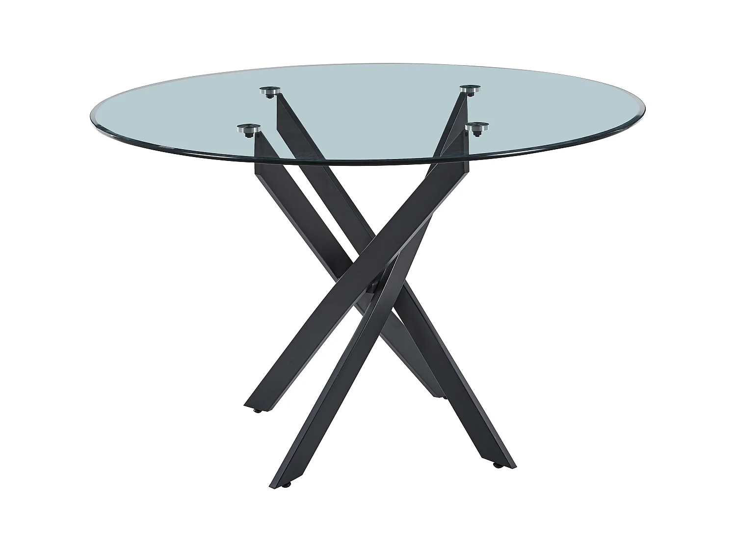Table a manger ronde JESSICA Métal noir XXL 120 cm 4 couverts