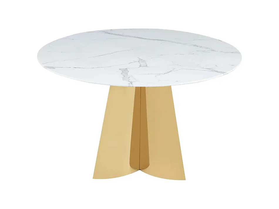 Table à manger CAPUCINE Gold Marbre blanc