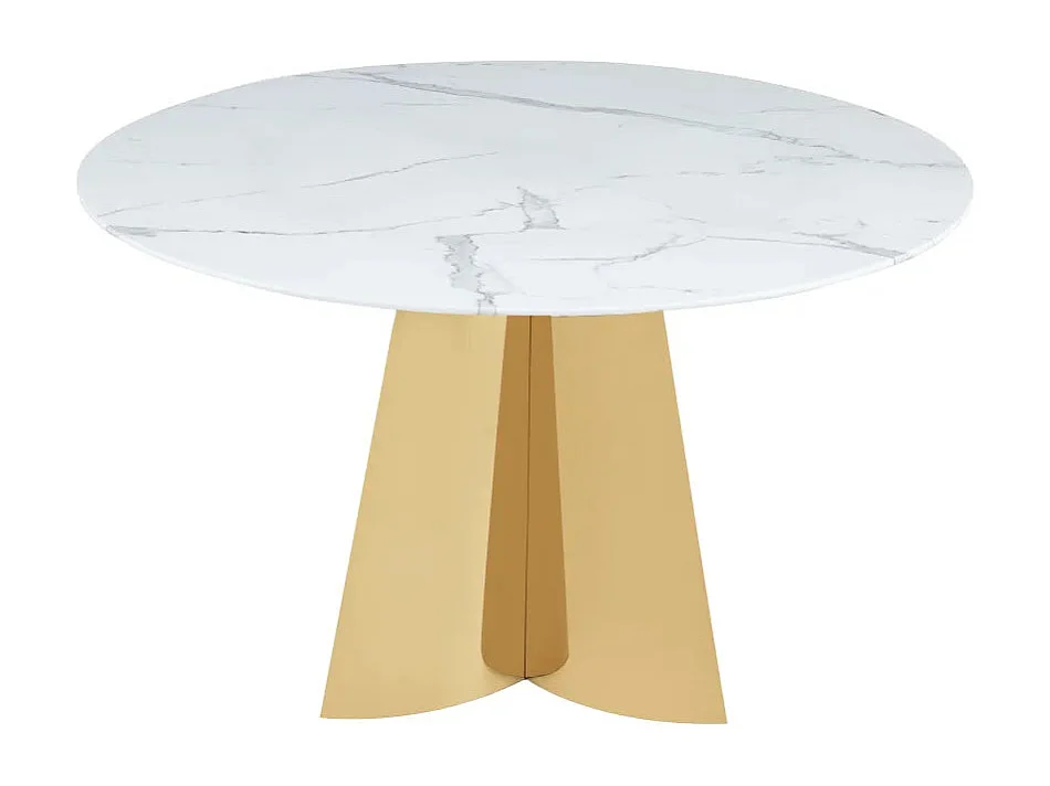 Table à manger CAPUCINE Gold Marbre blanc