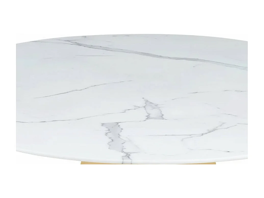 Table à manger CAPUCINE Gold Marbre blanc