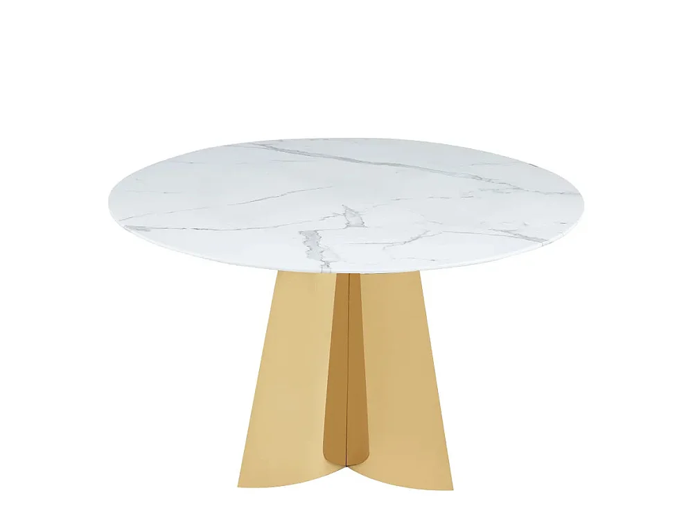 Table à manger CAPUCINE Gold Marbre blanc