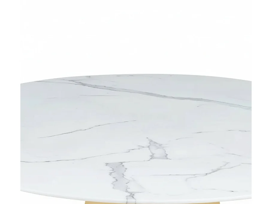 Table à manger CAPUCINE Gold Marbre blanc