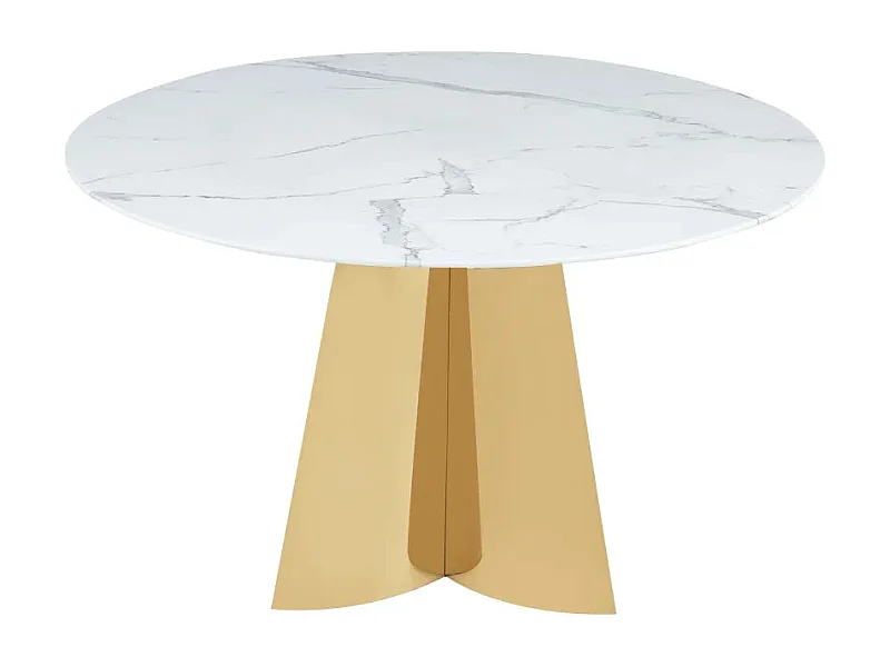Table à manger CAPUCINE Gold Marbre blanc