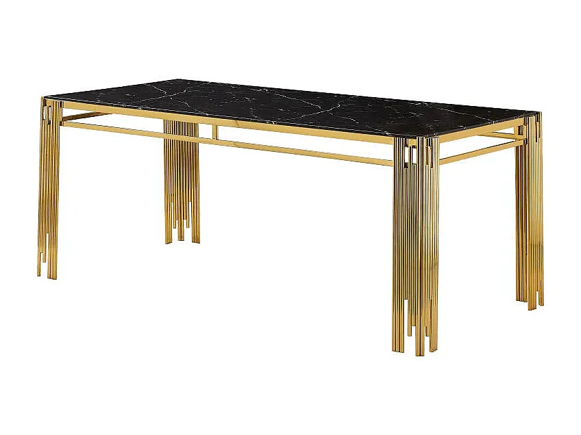 Table à manger FLUTE Gold Plateau en verre