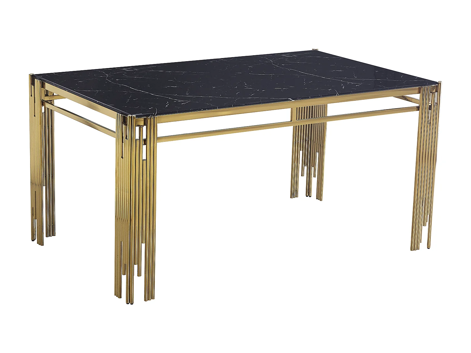 Table à manger FLUTE Gold Plateau en verre