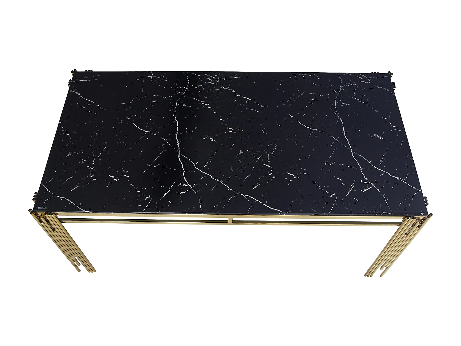 Table à manger FLUTE Gold Plateau en verre