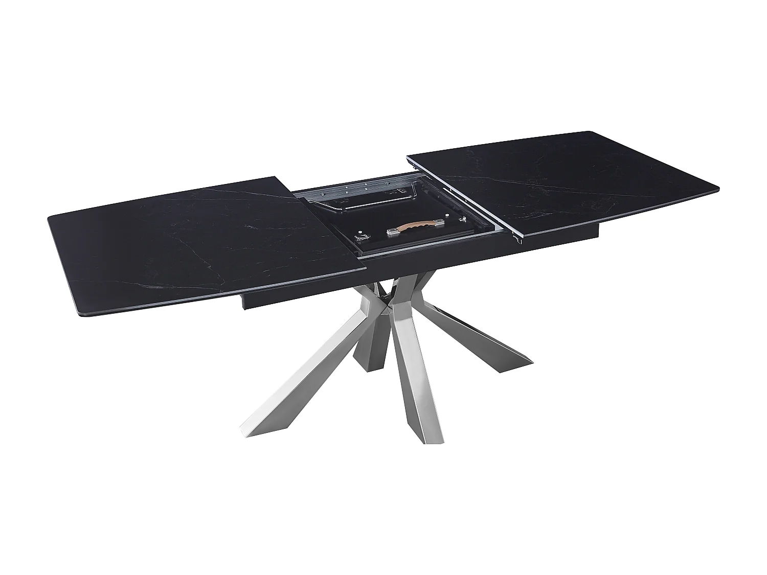 Table extensible BIANCA Chrome plateau Céramique