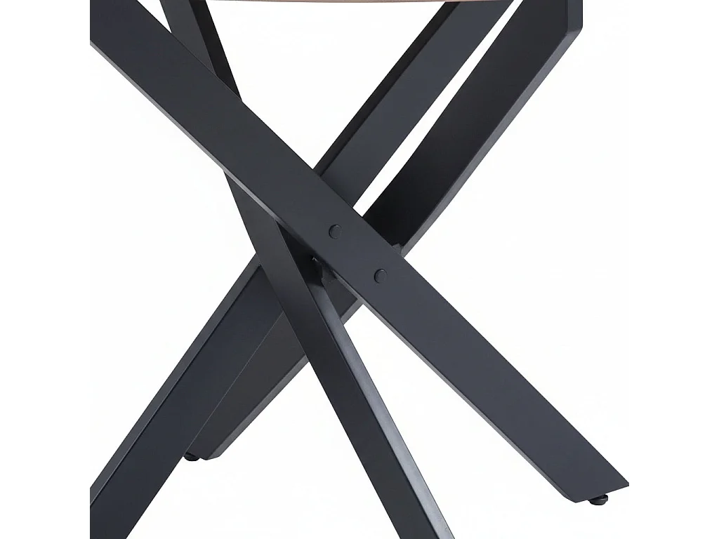 Table à manger JESSICA en bois CHENE pieds métal noir 120 cm