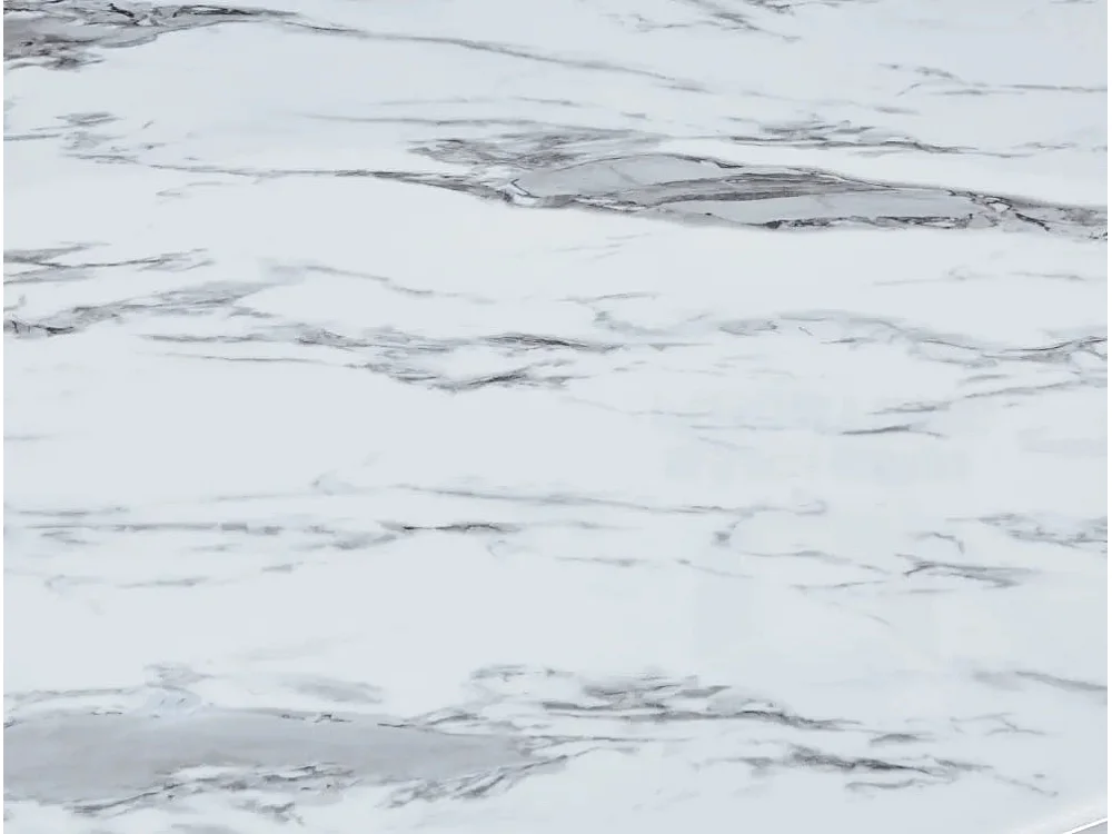 Table à manger verre effet marbré blanc 150x90 cm 4-6 pers BAROQUE