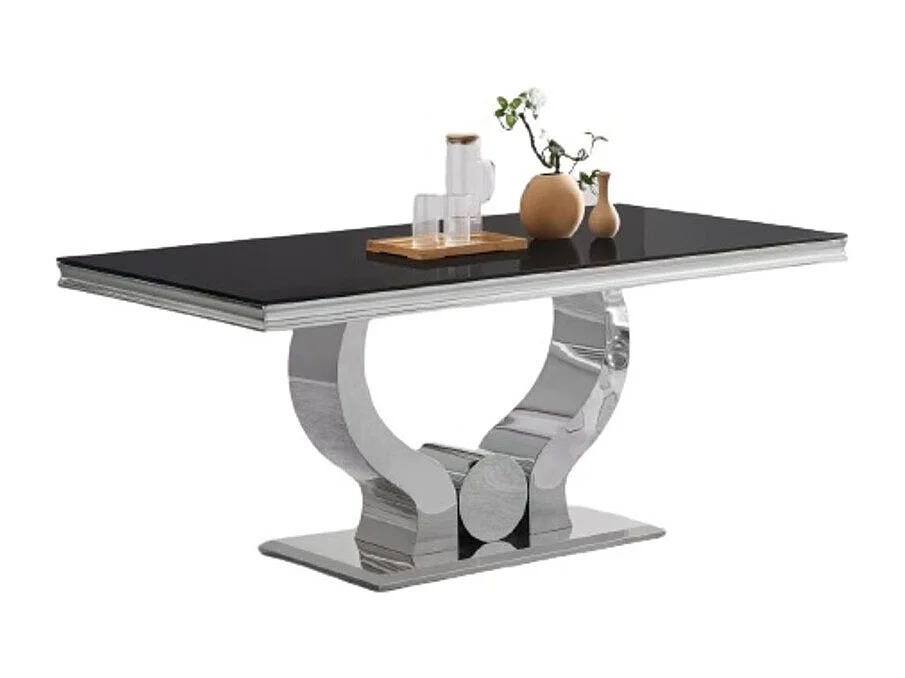 Table à Manger TROFY 180 cm effet marbré noir