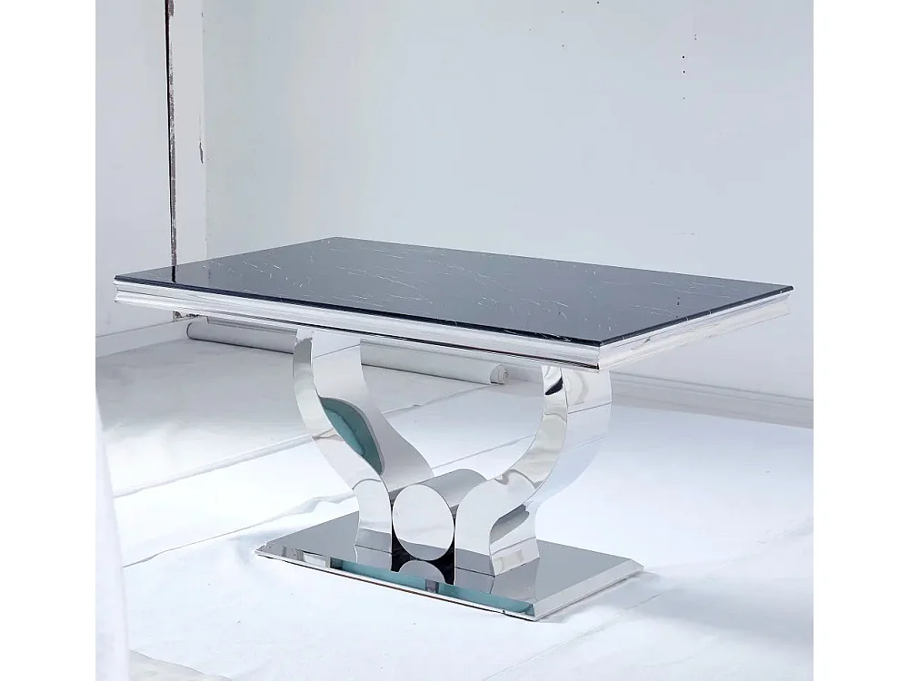 Table à Manger TROFY 180 cm effet marbré noir