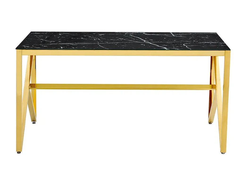 Table à manger MAJESTIQUE Gold Plateau en verre trempé