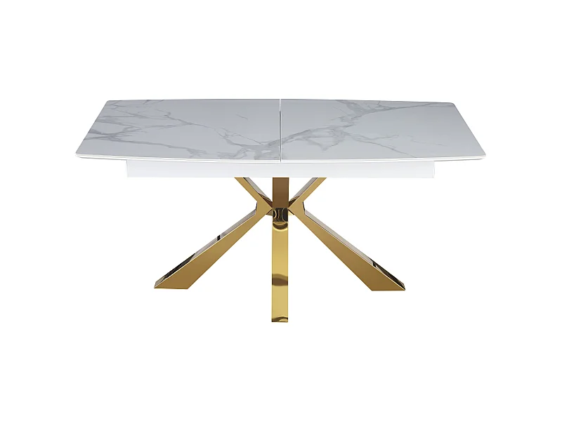 Table extensible BIANCA Gold plateau Céramique