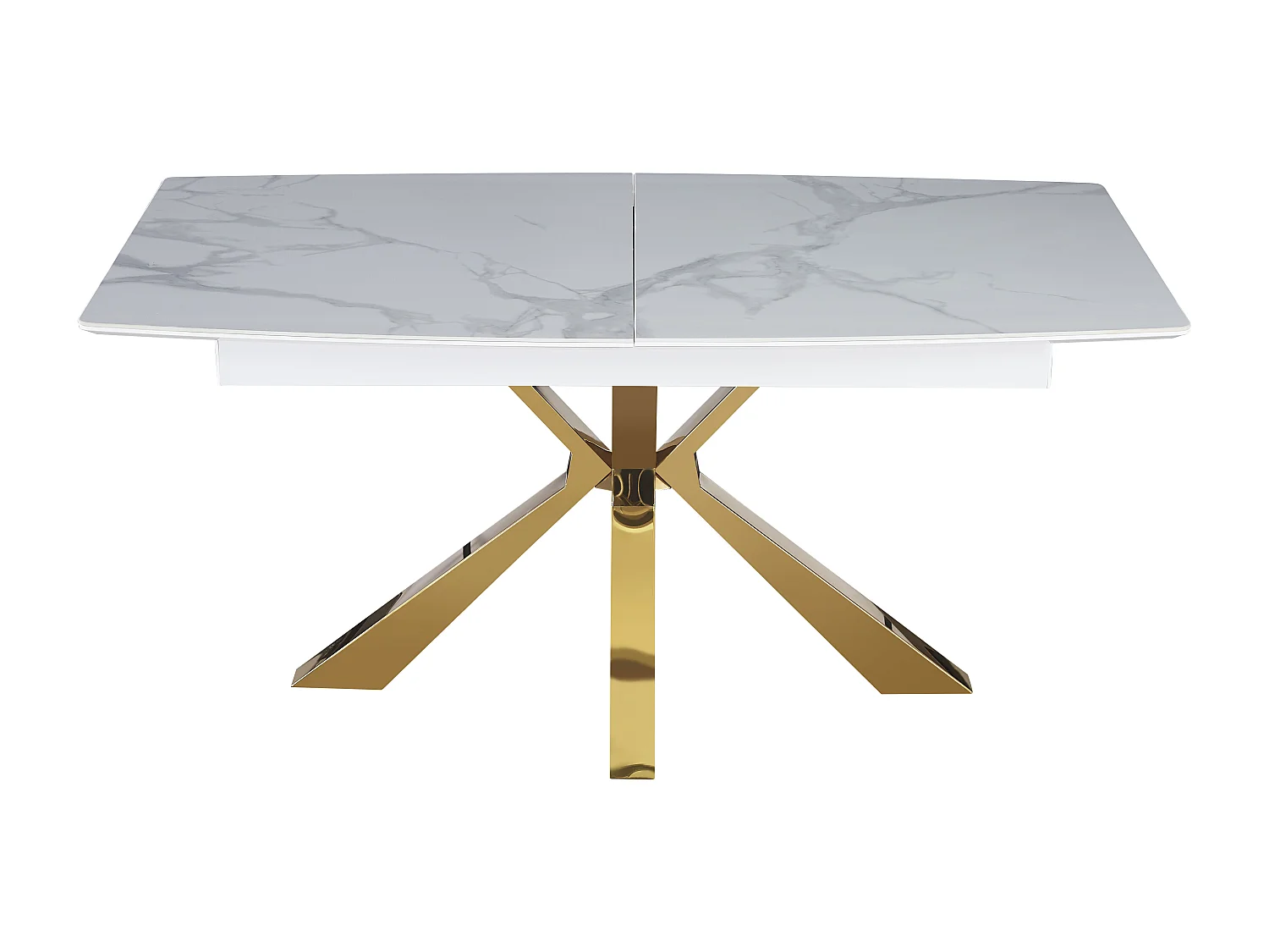 Table extensible BIANCA Gold plateau Céramique