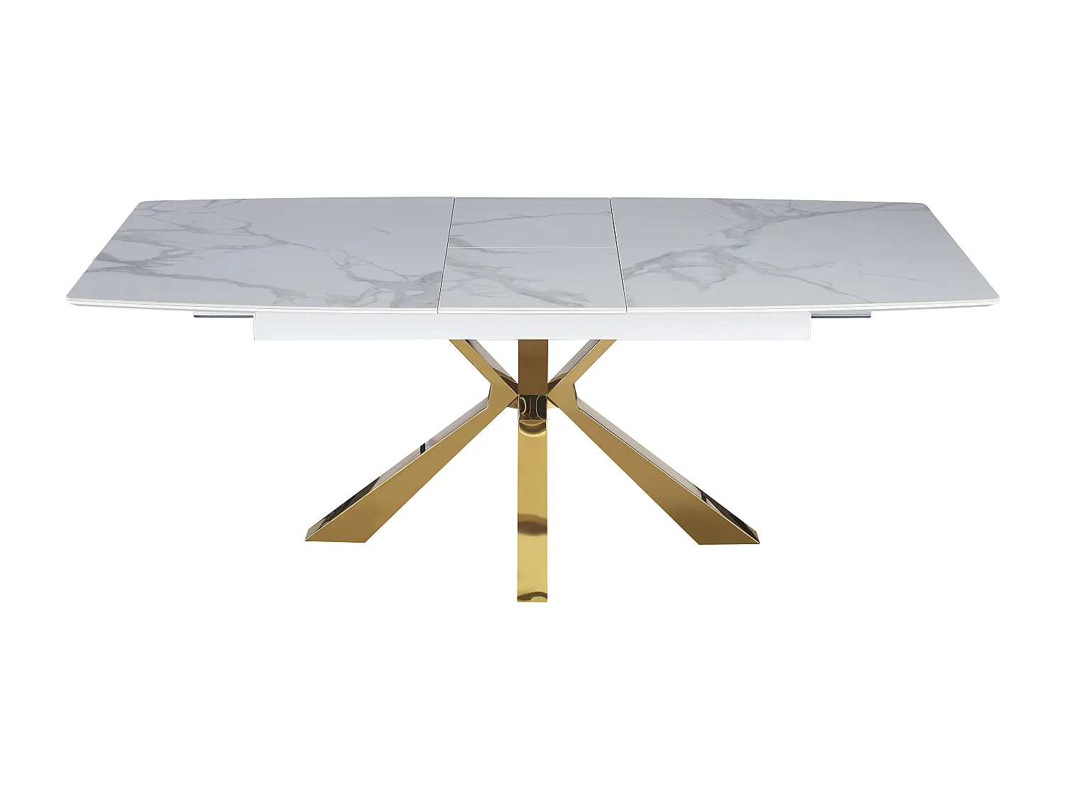 Table extensible BIANCA Gold plateau Céramique