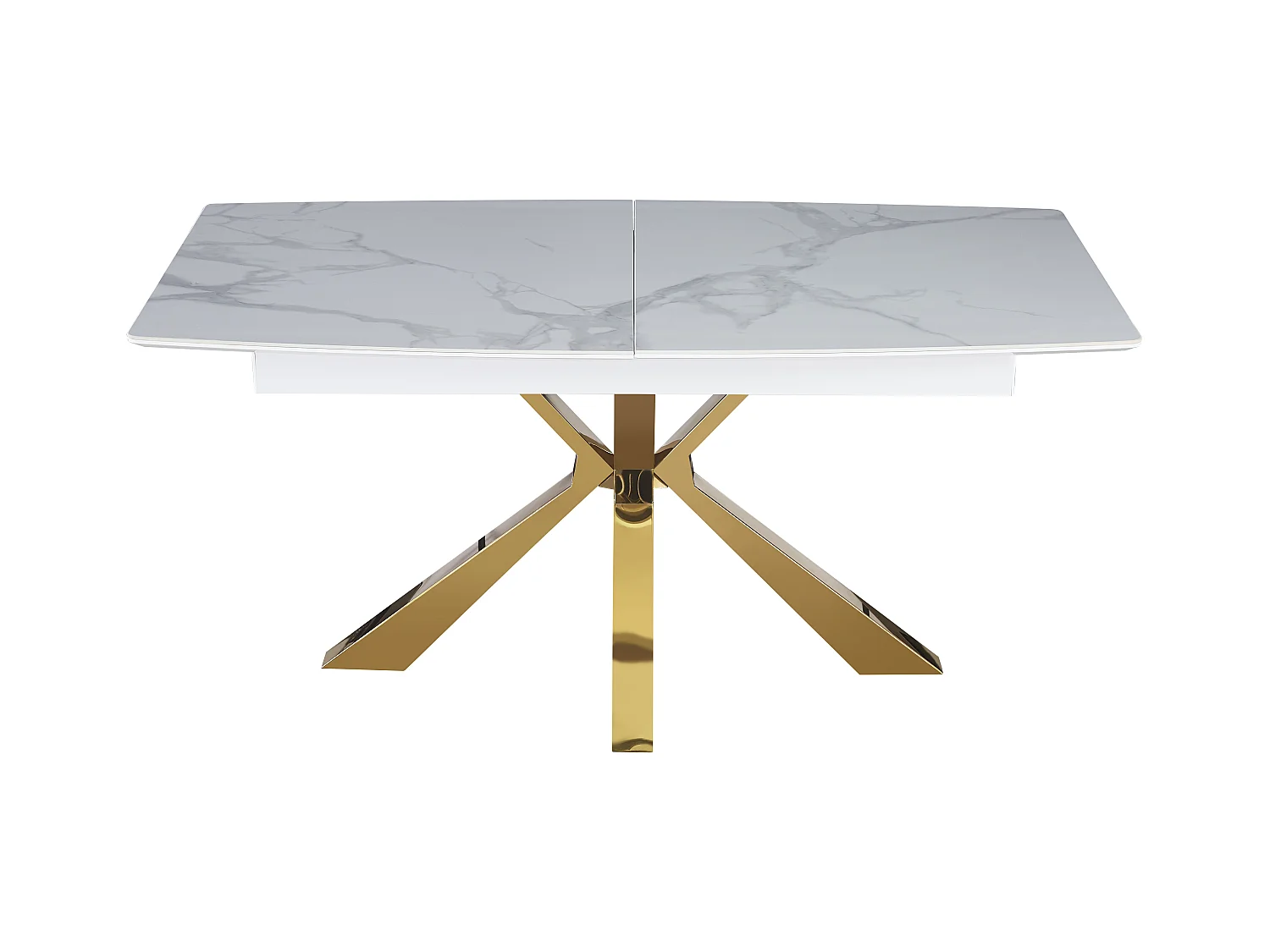 Table extensible BIANCA Gold plateau Céramique