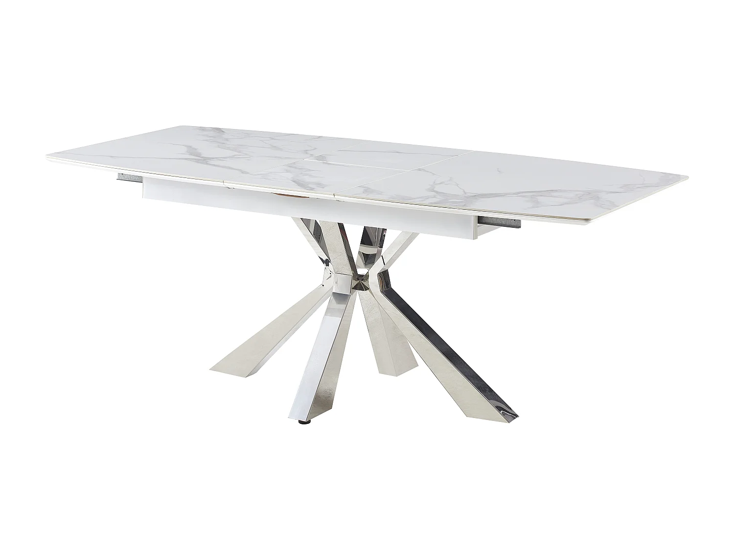 Table extensible BIANCA Chrome plateau Céramique