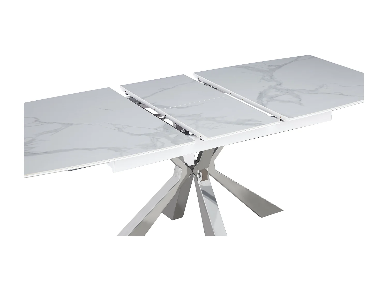Table extensible BIANCA Chrome plateau Céramique