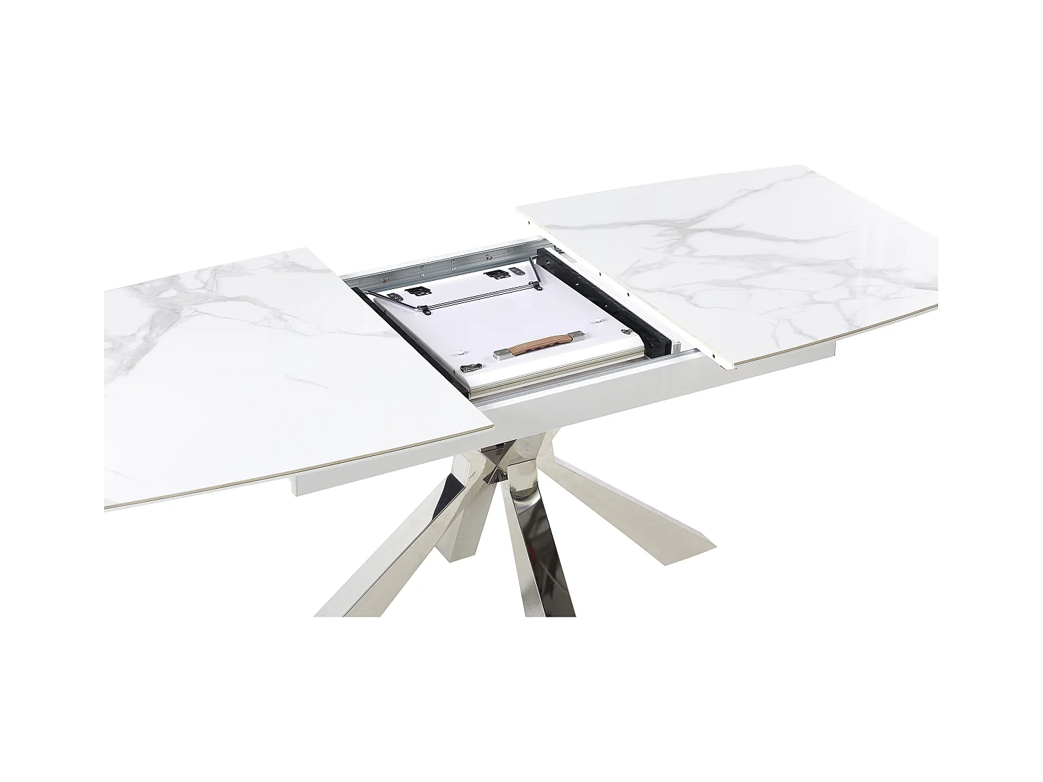 Table extensible BIANCA Chrome plateau Céramique