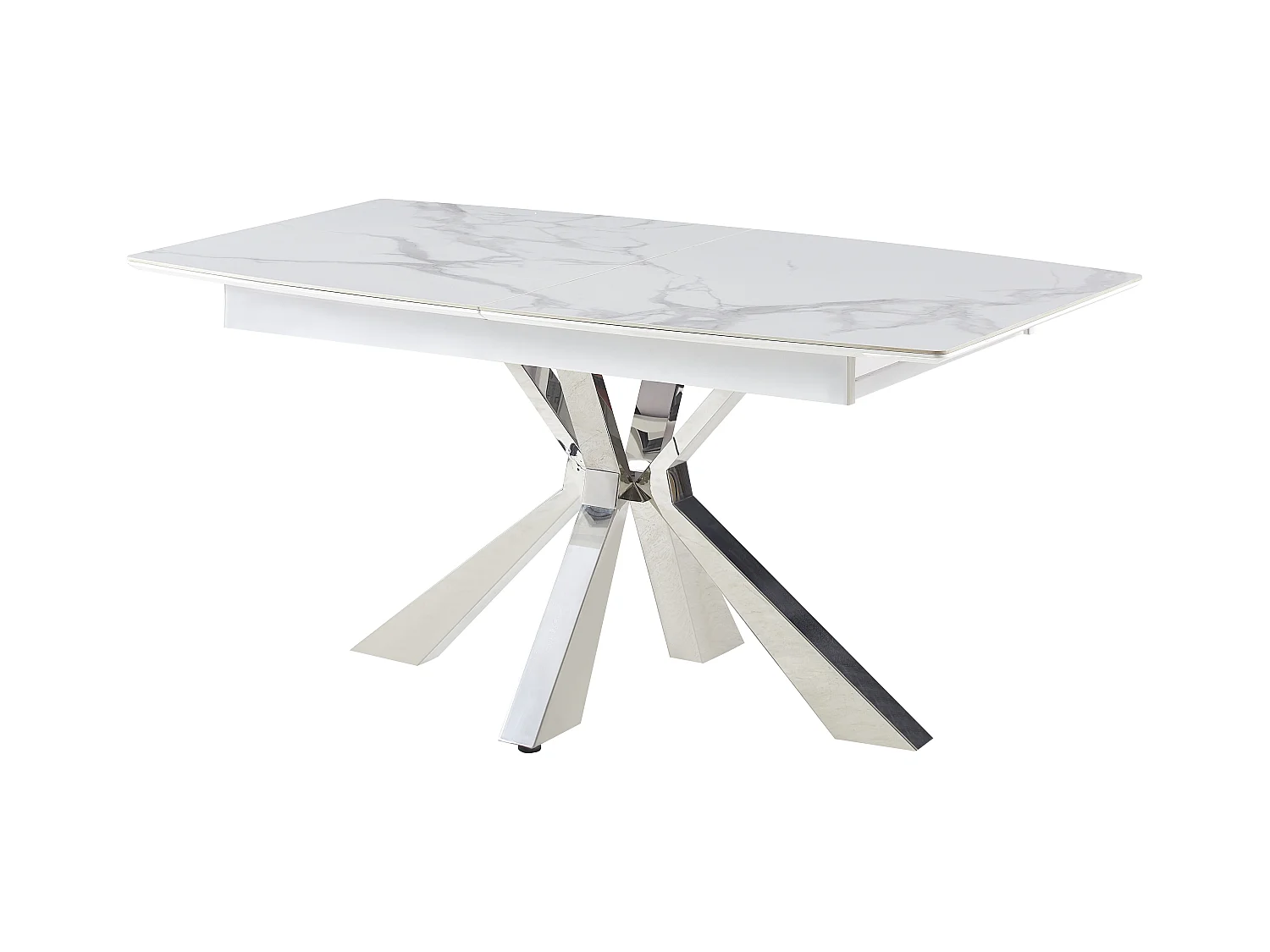 Table extensible BIANCA Chrome plateau Céramique