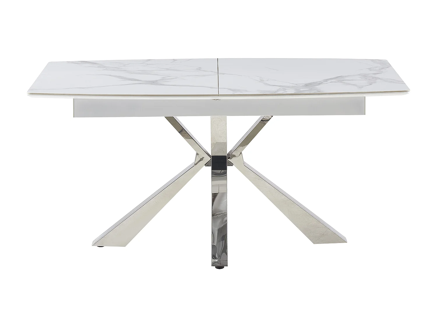 Table extensible BIANCA Chrome plateau Céramique