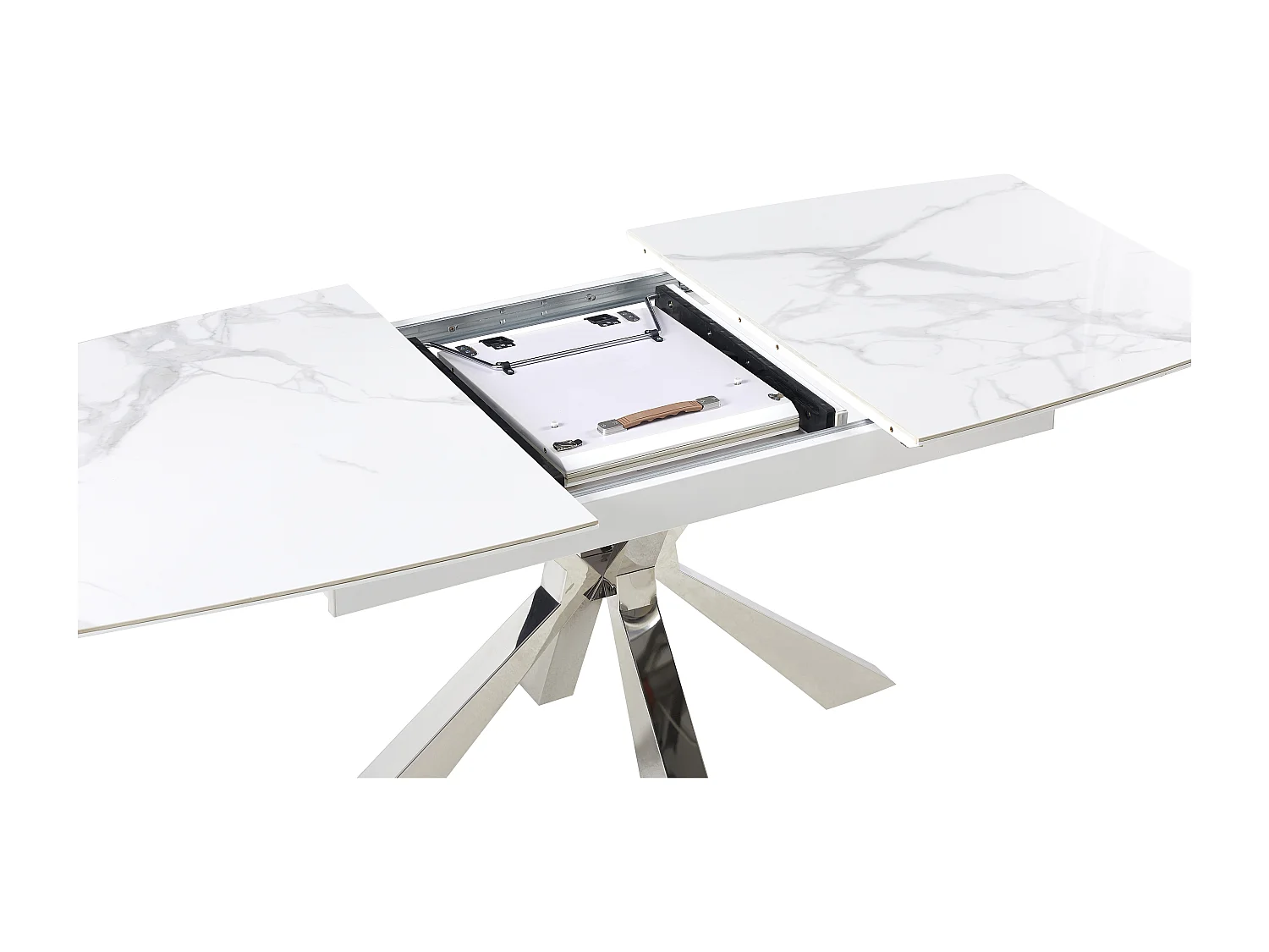 Table extensible BIANCA Chrome plateau Céramique