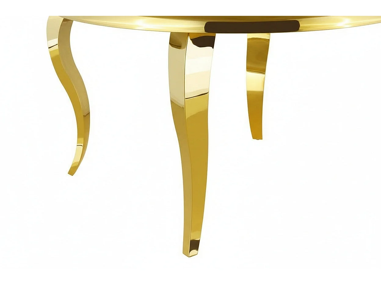 Table à manger Ronde BAROQUE Gold 130x75cm - Plateau Blanc