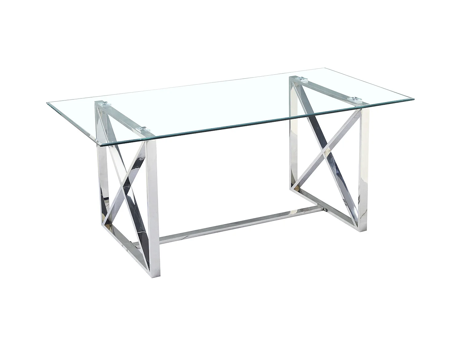 Table à manger KENSY 6 à 8 personnes verre transparent 180x90 cm