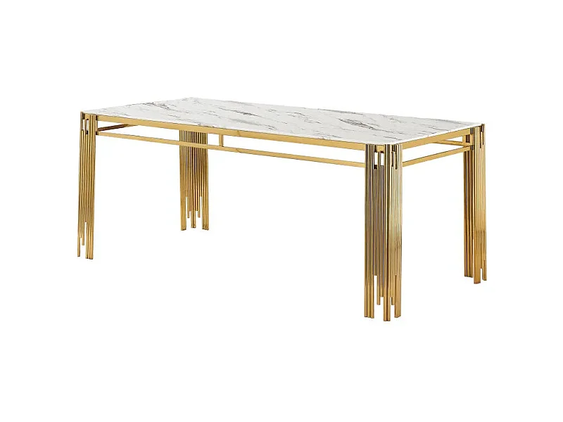 Table à manger FLUTE Gold Plateau en verre