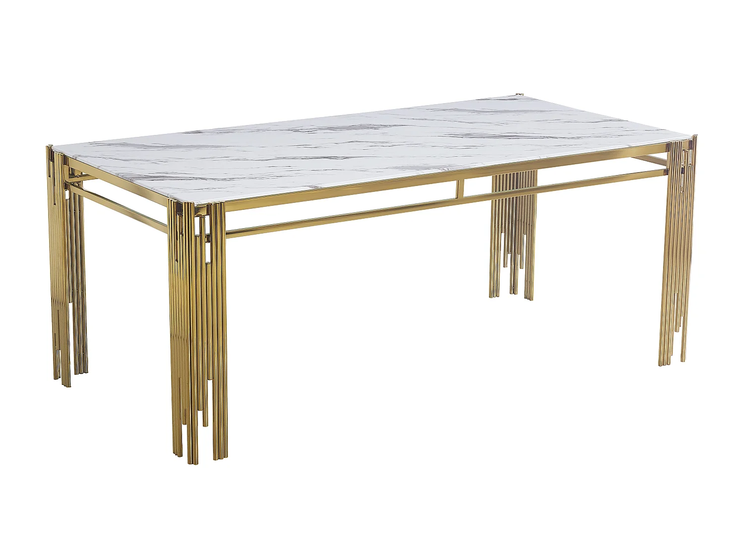 Table à manger FLUTE Gold Plateau en verre