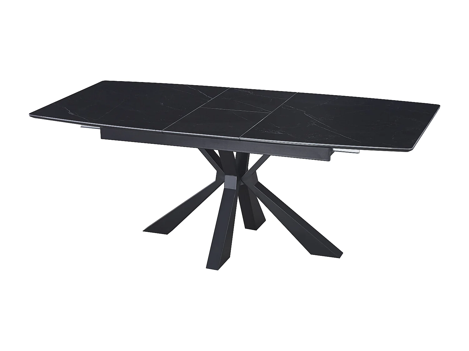 Table extensible BIANCA métal noir plateau Céramique NOIR