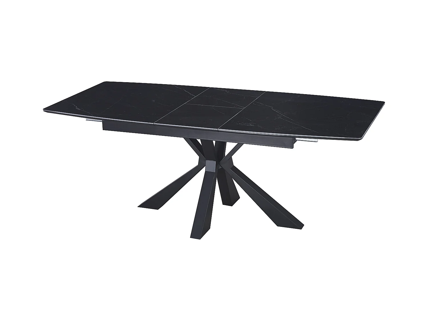 Table extensible BIANCA métal noir plateau Céramique