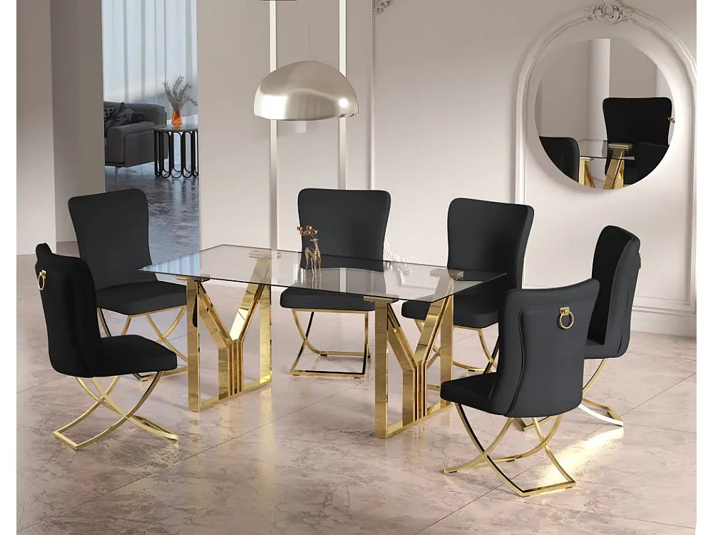 Table à manger IGREC Gold transparent