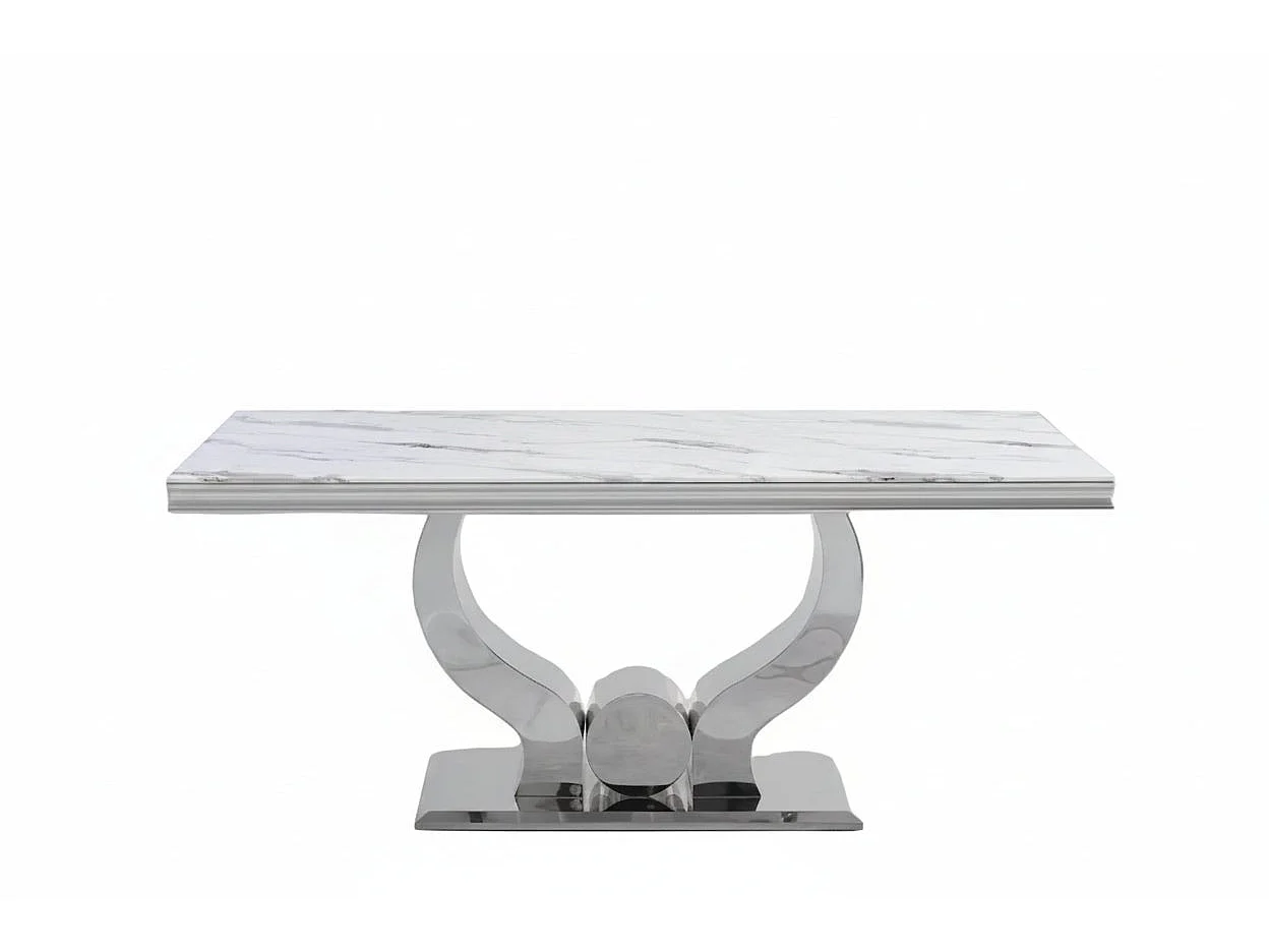 Table à Manger TROFY 180 cm effet marbré blanc